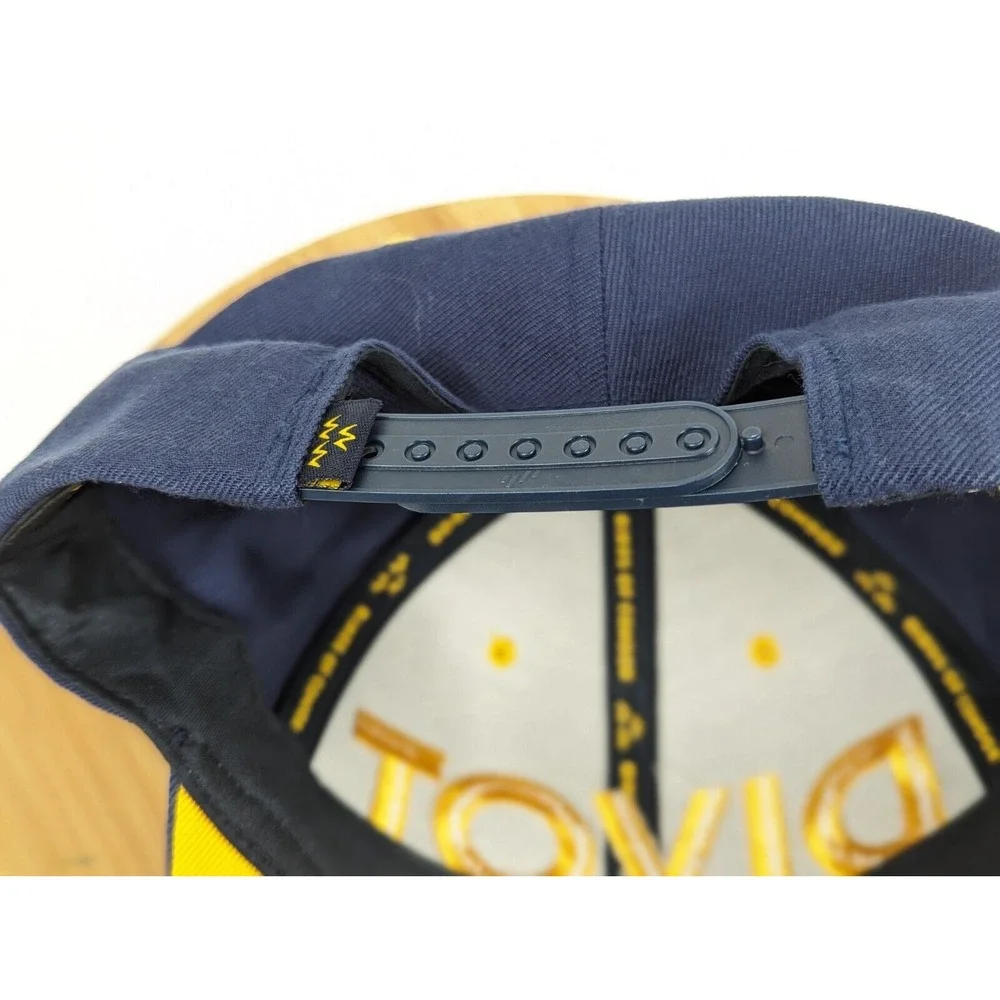 Drive Shack‎ Divot Snapback Hat Navy Yellow Embroidered Blue Yellow Adjustable